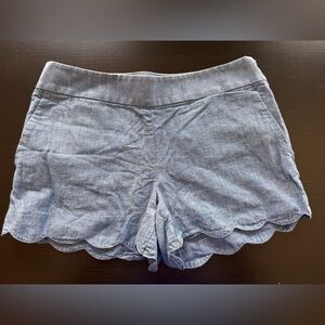 Loft - The Riviera Short - Light Blue Denim Scalloped Hem Shorts - Ex Cond - 6